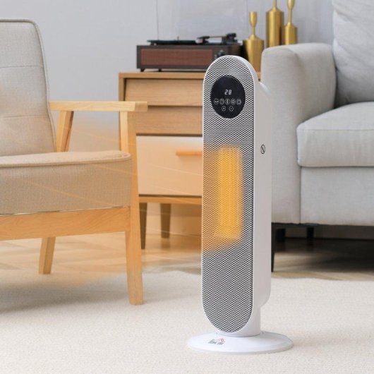 Calefactor cerámico Homcom 820-298V90WT 1300W/2000W con mando