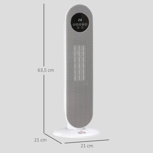 Calefactor cerámico Homcom 820-298V90WT 1300W/2000W con mando