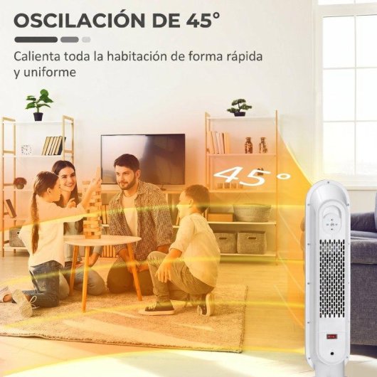 Calefactor cerámico Homcom 820-298V90WT 1300W/2000W con mando