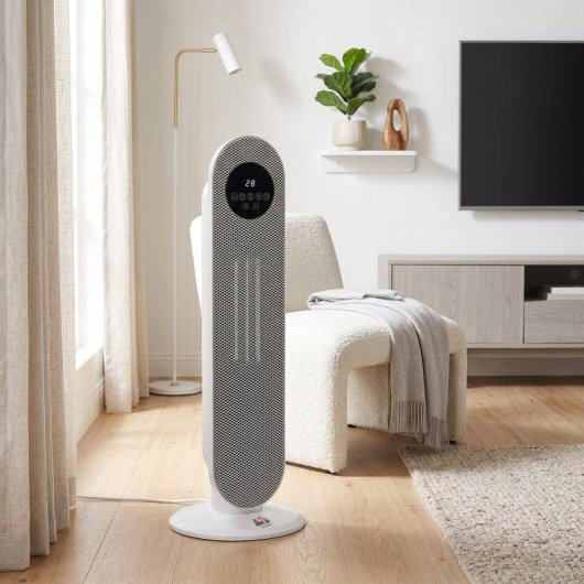 Calefactor cerámico Homcom 820-298V90WT 1300W/2000W con mando