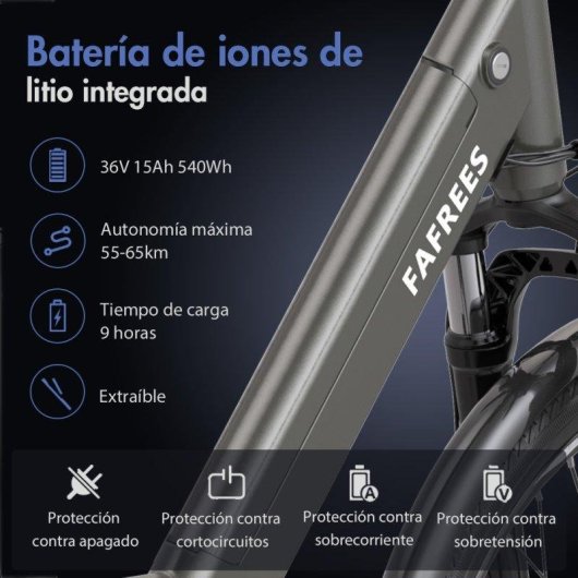 Bicicleta eletrica FAFREES F26 Pro Motor 250W Batterie 36V 15Ah