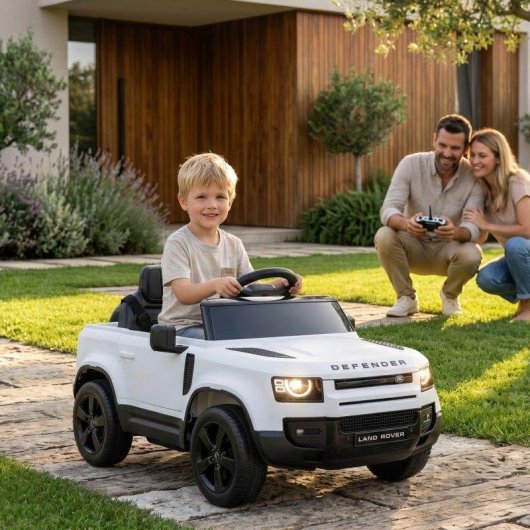 Carrinho eletrico SUV para criancas Land Rover Defender 12V com controlo remoto
