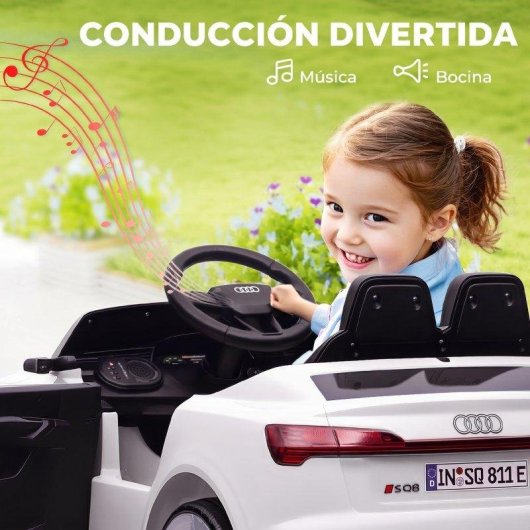 Carro Elétrico Infantil 12V Audi Q8 Etron Sportback Branco Aiyaplay