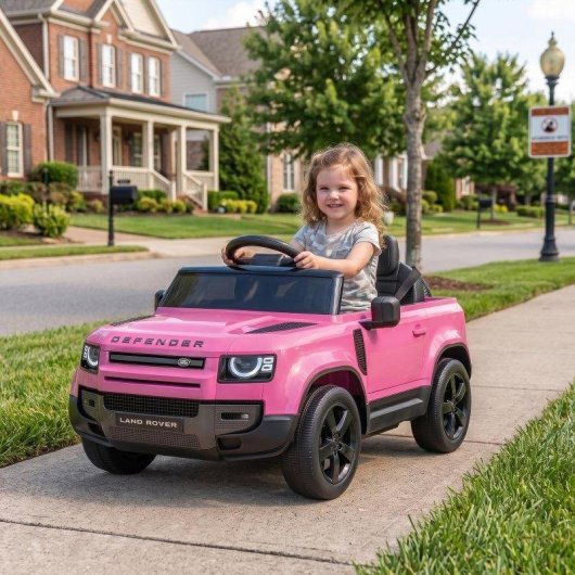 Carro elétrico Aiyaplay Land Rover Defender 12V com comando rosa