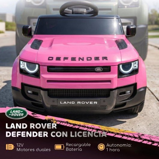 Carro elétrico Aiyaplay Land Rover Defender 12V com comando rosa