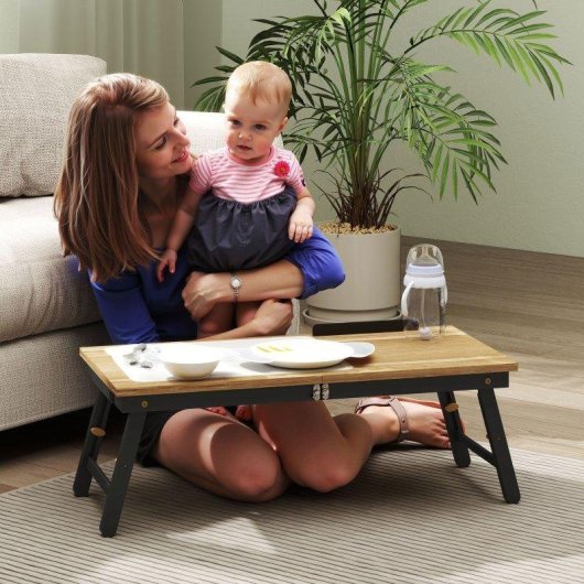 Mesa para portátil Homcom plegable ajustable con cajón para cama y sofá