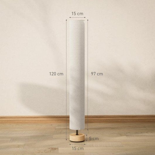 Lâmpada de pé Homcom E27 40W Abajur linho Ø15x120 cm Beige