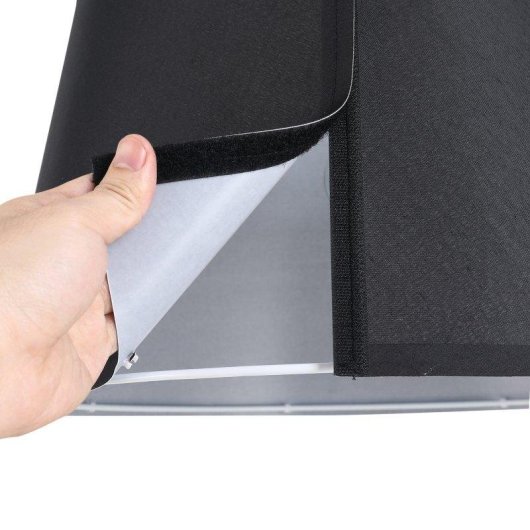 Lámpara de Pie Arco Homcom con Pantalla de Tela Negra para Salón