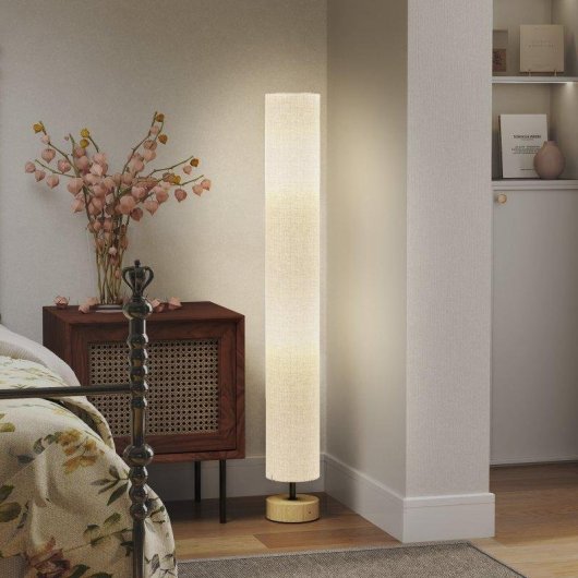 Luminaria de piso Homcom E27 Linho Cinzento 15x120 cm