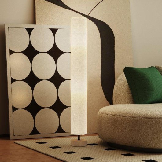 Luminaria de piso Homcom E27 Linho Cinzento 15x120 cm