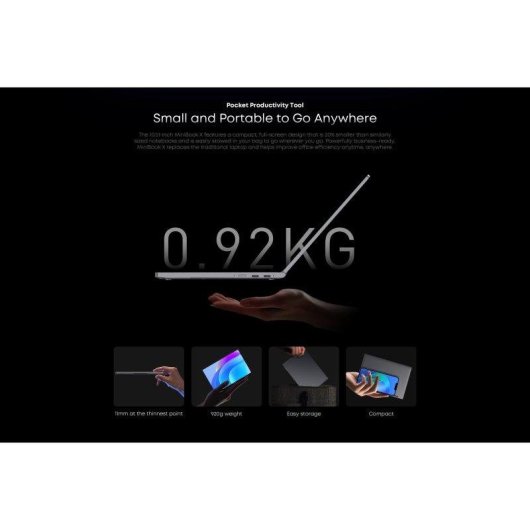 Portátil Chuwi Minibook X 10,51" Intel N150 16GB 512GB SSD Gráfica Intel Windows 11