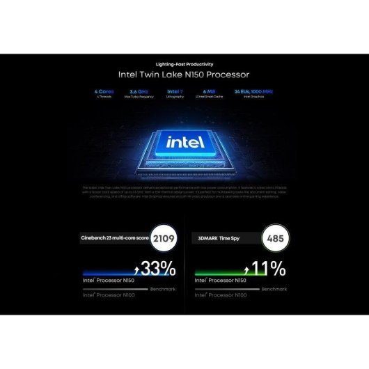 Portátil Chuwi Minibook X 10,51" Intel N150 16GB 512GB SSD Gráfica Intel Windows 11