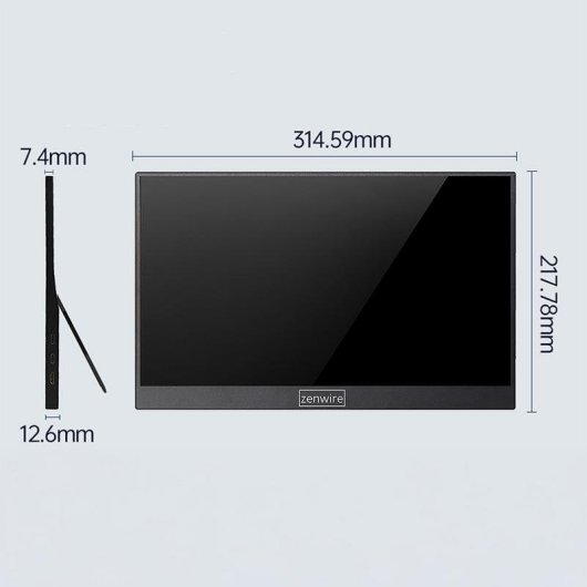 Monitor Zenwire AMG14 14" FullHD+ 60Hz IPS HDR G-Sync USB-C Mini HDMI Pivot