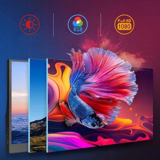 Monitor Zenwire AMG14 14" FullHD+ 60Hz IPS HDR G-Sync USB-C Mini HDMI Pivot