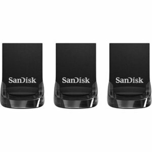Clé USB SanDisk Ultra Fit 32 Go USB 3.2 Gen 1 Pack de 3 Noire