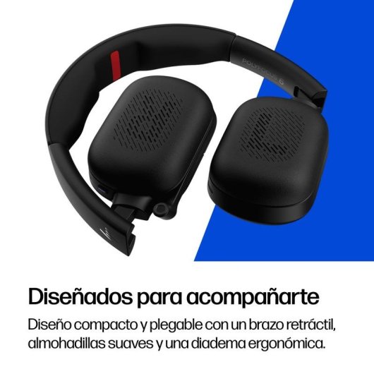 Auriculares HP Poly Focus 625 sans fil Bluetooth avec annulation active du bruit noir
