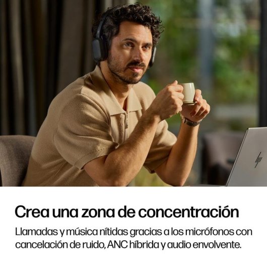 Auriculares HP Poly Focus 625 sans fil Bluetooth avec annulation active du bruit noir