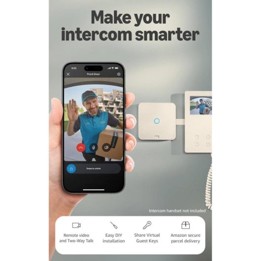 Interphone vidéo WiFi Amazon Ring Intercom Video Blanc Wi-Fi 6 Batterie intégrée