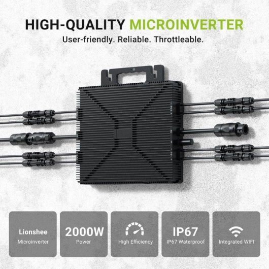 Microinverter Lionshee LS-2000M 2000W WiFi IP67 per sistema solare
