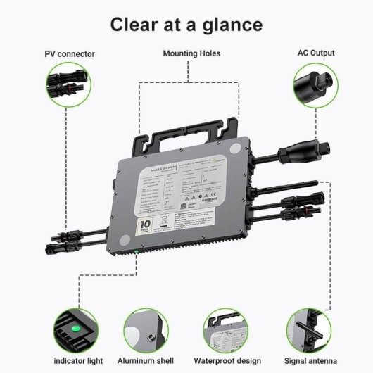 Microinverter Lionshee LS-800Mi 800W WiFi IP67 per impianto solare