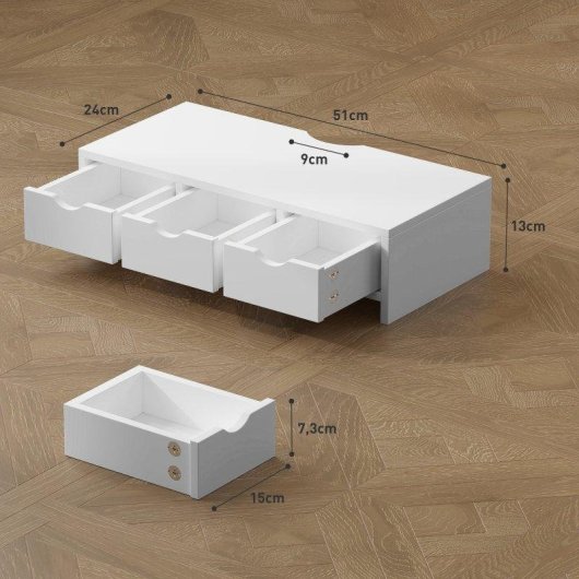 Homcom 923-058V00WT Suporte Monitor Mesa 24" Máx 11Kg Branco