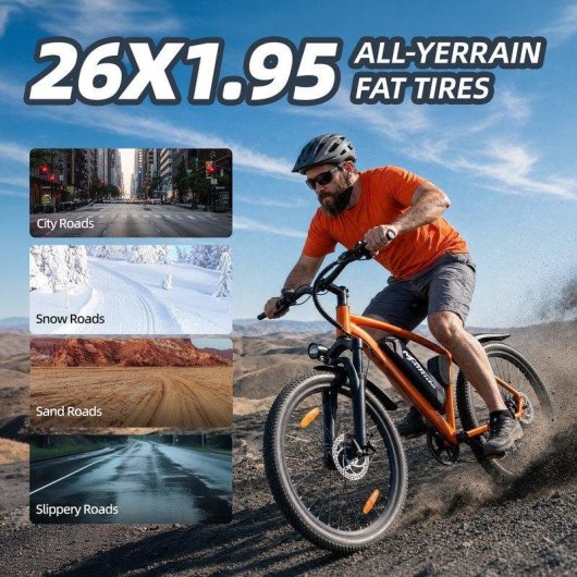 Bicicleta Elétrica Aairsk 250 W 26 Polegadas Bateria Lithium 36 V 10 Ah