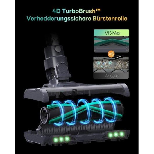 Aspiradora sin Cable Vactidy V15 Max 600W 76.000 Pa 65 min Fregado Mascotas Verde