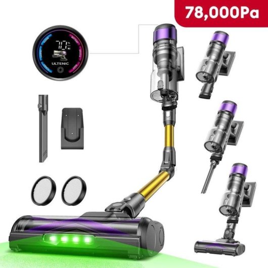 Aspiradora sin Cable Ultenic Ul20p 650W 78000Pa 70 min Antienredos Mascotas