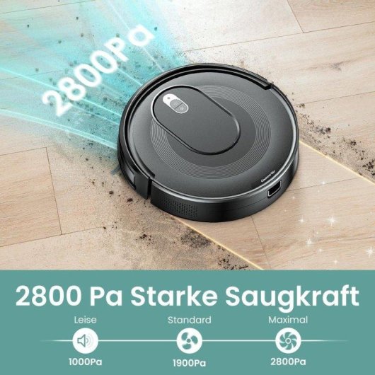 Aspirador Robô Vactidy W6+ 2800 Pa Potência Grande Depósito 720 Ml 120 Min Autonomia