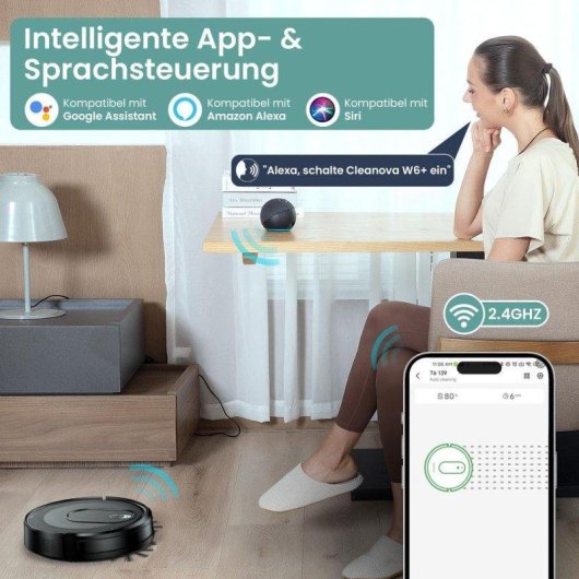 Aspirador Robô Vactidy W6+ 2800 Pa Potência Grande Depósito 720 Ml 120 Min Autonomia