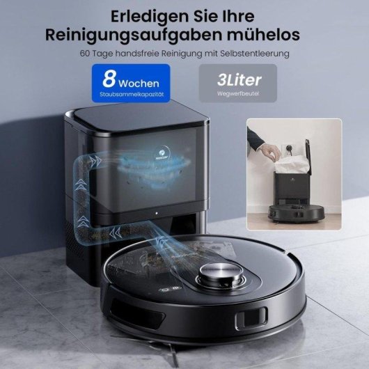 Aspirateur Robot et Laveur Proscenic Q8 Max+ avec Vidage Automatique Navigation LiDAR 8000Pa
