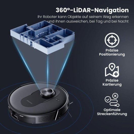Aspirateur Robot et Laveur Proscenic Q8 Max+ avec Vidage Automatique Navigation LiDAR 8000Pa