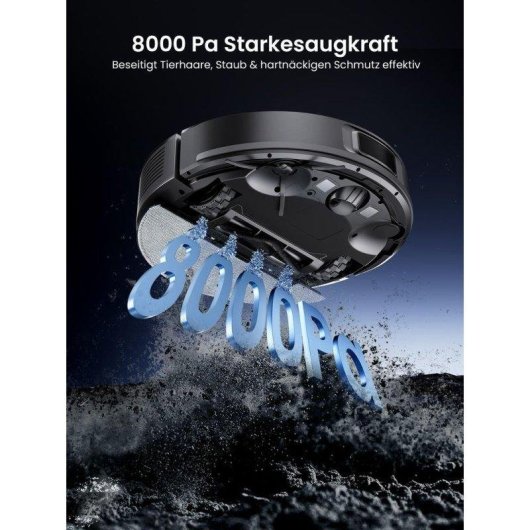 Saugroboter mit Wischfunktion Proscenic Q010 Mit Absaugstation Navigation LiDAR 8000Pa