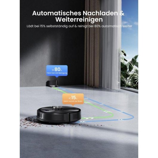 Saugroboter mit Wischfunktion Proscenic Q010 Mit Absaugstation Navigation LiDAR 8000Pa