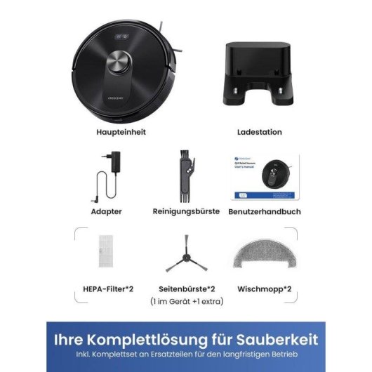 Saugroboter mit Wischfunktion Proscenic Q010 Mit Absaugstation Navigation LiDAR 8000Pa