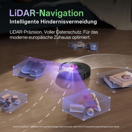 Aspirador Robô Vactidy W15 Com Esvaziamento Automatico Navegação LiDAR 10.000 Pa