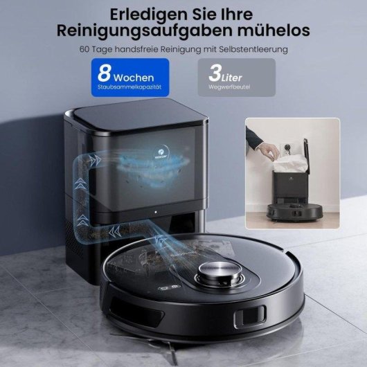 Aspirateur Robot et Laveur Proscenic Qo8 Max+ avec Vidage Automatique Navigation LiDAR 360° 8000Pa