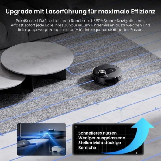 Aspirateur Robot et Laveur Proscenic Qo8 Max+ avec Vidage Automatique Navigation LiDAR 360° 8000Pa