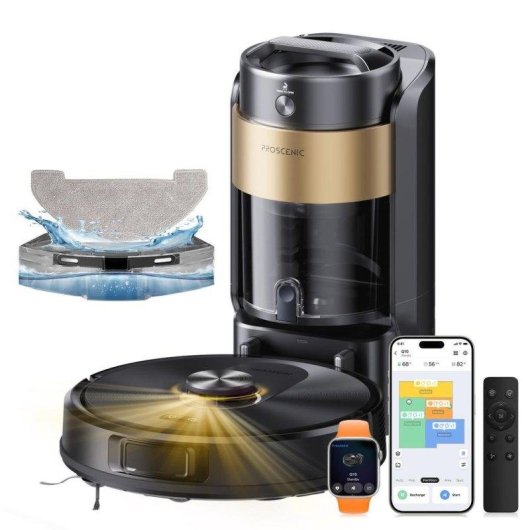 Aspirateur Robot et Laveur Proscenic Q20 Navigation LiDAR 360° 10.000 Pa 4L