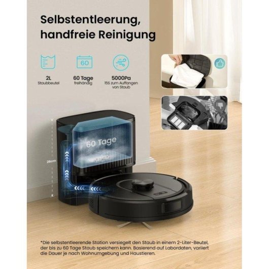 Aspirador Robô Vactidy W11 Com Esvaziamento Automatico Navegação LiDAR 5000Pa