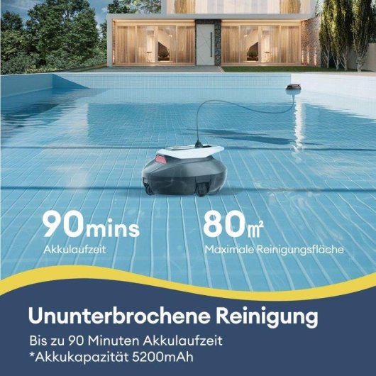 Robot de Piscina Inalámbrico Ultenic Pooleco 5200mAh 90 Min Depósito 2.5L