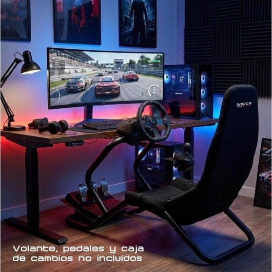 Cockpit Simracing Indeca Lux Racer GTR con Asiento y Soportes