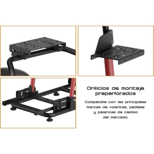 Cockpit Simracing Indeca Laudes Racer GTR con Asiento y Soportes Ajustables