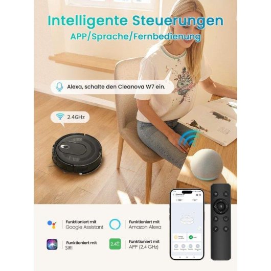 Robot Aspirador Vactidy W7 con Navegación Inteligente 4000 Pa 120 Min