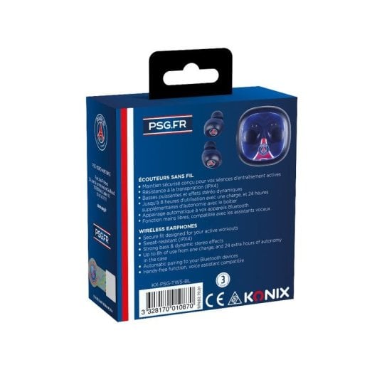 Auriculares Konix PSG Bluetooth TWS Intra-auriculaires IPX4, Graves Profonds, Micro intégré Bleu