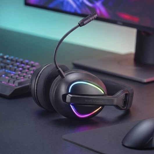 Auriculares Mars Gaming MHW-QUASAR inalámbricos Bluetooth gaming negros con micrófono extraíble