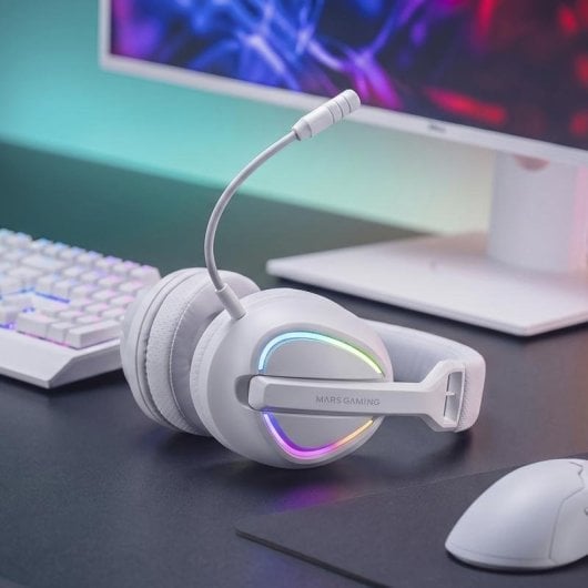 Auriculares Mars Gaming MHW-QUASAR inalámbricos Bluetooth gaming blancos