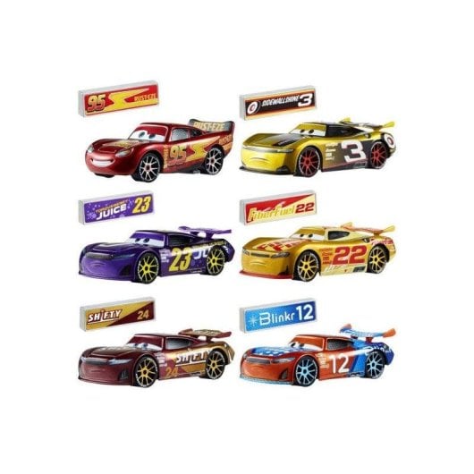Voiture Cars Disney Pixar NASCAR 1/55 Diecast avec roues coulissantes et barriere de pit stop