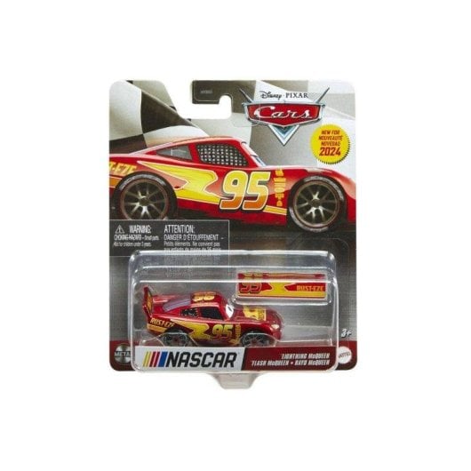 Voiture Cars Disney Pixar NASCAR 1/55 Diecast avec roues coulissantes et barriere de pit stop