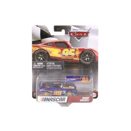 Voiture Cars Disney Pixar NASCAR 1/55 Diecast avec roues coulissantes et barriere de pit stop